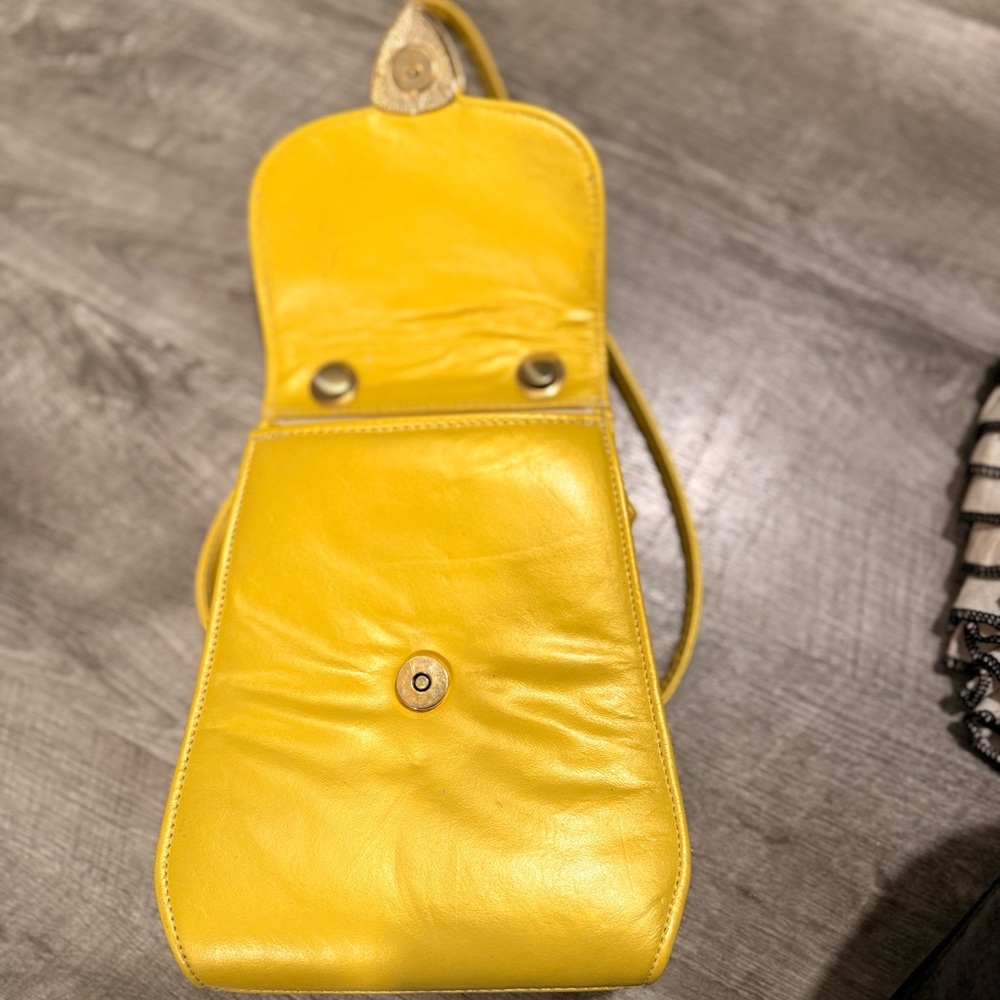 Yellow Leather Crossbody Bag